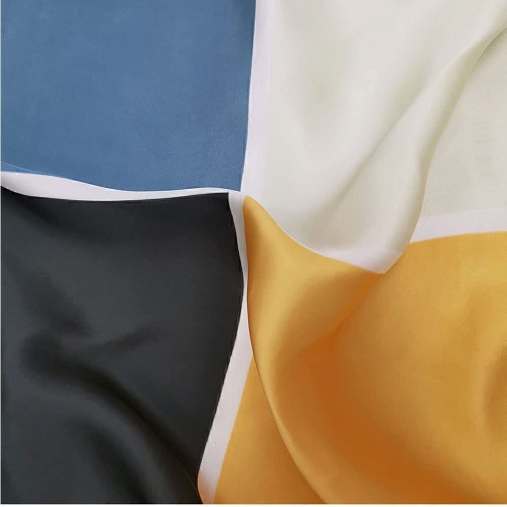 Color Block Silky Scarf - Picture 5 of 5